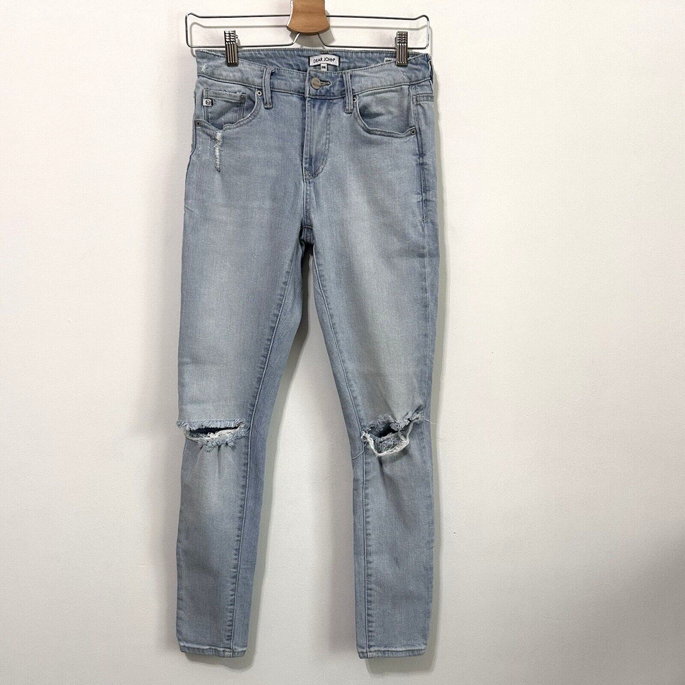 Dear John Gisele High Waisted Skinny Jeans 26 Light Blue Trendy Casual 26x28